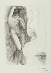 Pablo Picasso, Femme Nue Devant une Statue (Nude Before a Statue), 1931, Etching on Montval Laid Paper (ed. of 260)
