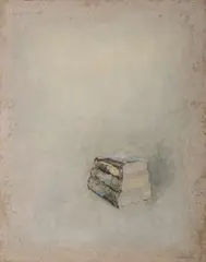Lev Meshberg, Books, 1979, Mixed Media on Canvas on Board