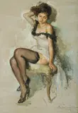 Ermogene Miraglia, Young Woman in the Boudoir, Oil on Canvas on Board