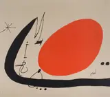 Untitled, from 'Handmade Proverbs by Joan Miró, 1970, By Joan Miro & Shuzo Takiguchi. Printed signature lower right. Published by La Poligrafa S.A. Barcelona. Ref: Cramer 139, sold May 2021