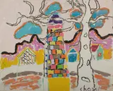 Lighthouse by Malcolm de Chazal, Gouache, sold May 2021