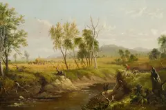 James Howe Carse, Harvest Landscape, Fyan's Estate, Camperdown, 1870, Oil on Canvas