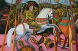 Salvatore Zofrea, The Battle of San Romano, after Paolo Uccello, Oil on Canvas