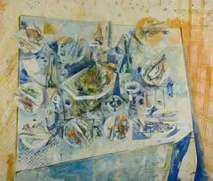 Victor Rubin, La Dolce Vita (a Table Setting), 1988, Oil on Linen