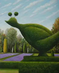 Leo Robba, The Italian Garden, Cliveden House, 2012, Oil on Linen