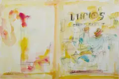 John Wolseley, Alternative cover design for the book 'The Art of Food at Lucio's, Pencil & W/Clr