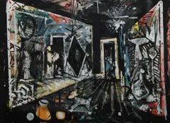 Victor Rubin, London, 1989/90, Acrylic, Collage & Graphite