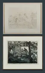 (2) by Salvatore Zofrea, etching A/P (45x60cm plate), sold May 2021