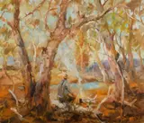 Hugh Sawrey, Boiling Up by the Billabong, W. Qld