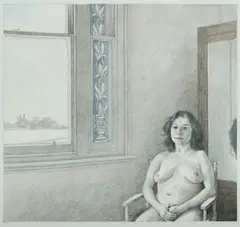Seated Lady by Brian Dunlop, 1983, Lithograph 24/40, offered Mar 2021