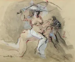 Xanthippe by Donald Friend, Ink & Gouache, sold Mar 2021