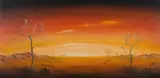Jack Absalom, Sunset on Mundi Mundi Plains, 1974, Oil on Board