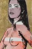 David Bromley, Alexia, Acrylic & Metallic Leaf on Canvas
