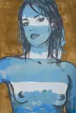 David Bromley, Belinda, Acrylic & Metallic Paint on Card