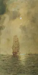 Frederick Elliott, Moonlight Reflections, W/Clr & Gouache