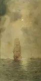 Frederick Elliott, Moonlight Reflections, W/Clr & Gouache