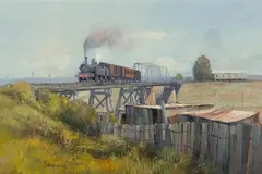 James Wynne, Approaching Yass, Oil on Board