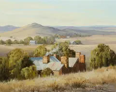 Robyn Collier, NSW Farmhouse, Oil on Canvas on Board