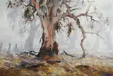 Terry Gleeson, Farmyard Derelict, Oil on Board