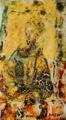 William Drew, Dark Figure, Oil & Gold Leaf on Board