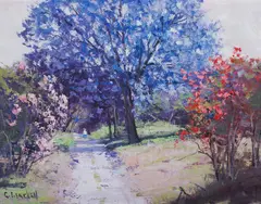 Graham Gercken, The Jacaranda Tree, Oil on Canvas