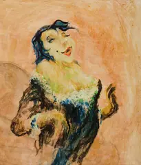 John Hagan, Society Lady, 1976, Oil on Board