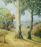 Gustav Pillig, Gums on a Hillside, Oil on Board