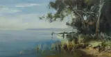 Allan Fizzell, Moorings at South Tacoma, 1988, Oil on Board