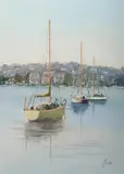 Fay Joseph, Iron Cove (near Drumoyne), 1990, Acrylic on Card
