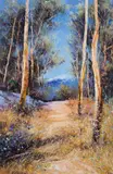 Alex Graham Andrews, Bush Track, Blue Mountains, Oil on Card