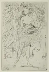 Charles Conder, The Cloak, Etching
