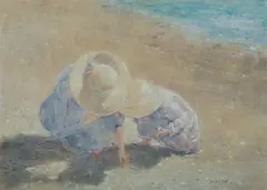 Charles Moodie, Collecting Shells, circa 1990, Pastel