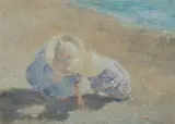 Charles Moodie, Collecting Shells, circa 1990, Pastel