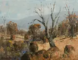 J Colin Angus, Drought in the Bush, Emerald [Queensland], Oil on Canvas on Board