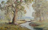 Laszlo Lukacs, Rural River Lansdscape, Oil on Canvas on Board