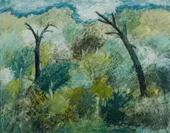Harry Rosengrave, Bush Landscape, Dandenong Ranges, Victoria, 1961, Oil on Paper