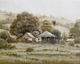 Ian Stephens, A Farm Setting in the Tamborine Area, Queensland, Oil on Canvas Board