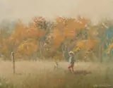 Ron Van Gennip, Autumn Afternoon, Oil on Canvas on Board
