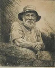 Thomas Friedensen, The Up-Country Farmer, 1928, Etching 35/50