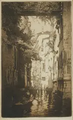 Thomas Friedensen, A Sunlit Canal, Venice, 1927, Etching & Aquatint 4th State