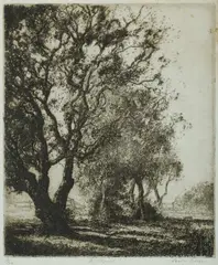 James Squire Morgan, The Sliprail, Etching 12/50