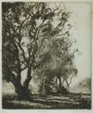 James Squire Morgan, The Sliprail, Etching 12/50