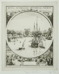 Geoffrey C Ingleton, Sydney Cove - August 1788 (Royal Australian Historical Society), Etching