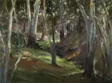 Dry Creek Bed, Wyangala by Allan Waite, Oil on Board, sold Mar 2021