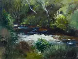 Rapids, Thredbo by Allan Waite, Oil on Canvas on Board, sold Mar 2021