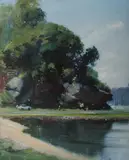 Morning Light, Clontarf by Allan Waite, Oil on Board, sold Mar 2021