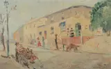 George Brooke, Flower Seller, Sydney, 1958, Oil on Board