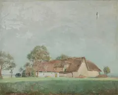 Anton Hans Karlinsky, European Farmhouse, Oil on Canvas