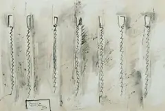 Don Peebles, Drawings for Canvas Pieces, 1978, Ink Wash, Gouache & Charcoal