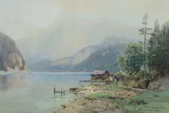 Fritz Lach, Altausseer See [Austria], 1925, W/Clr & Pastel